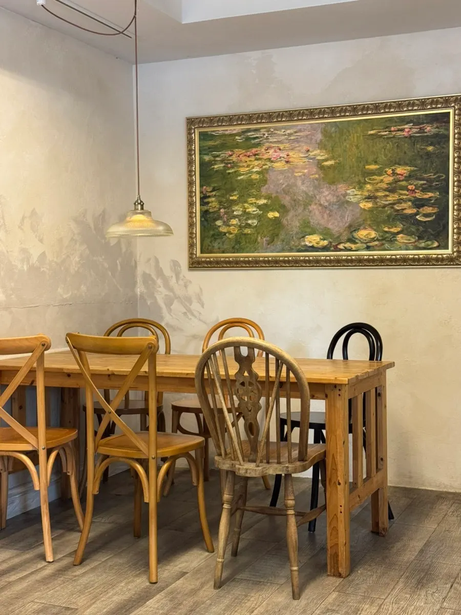 Cozy café interior seating