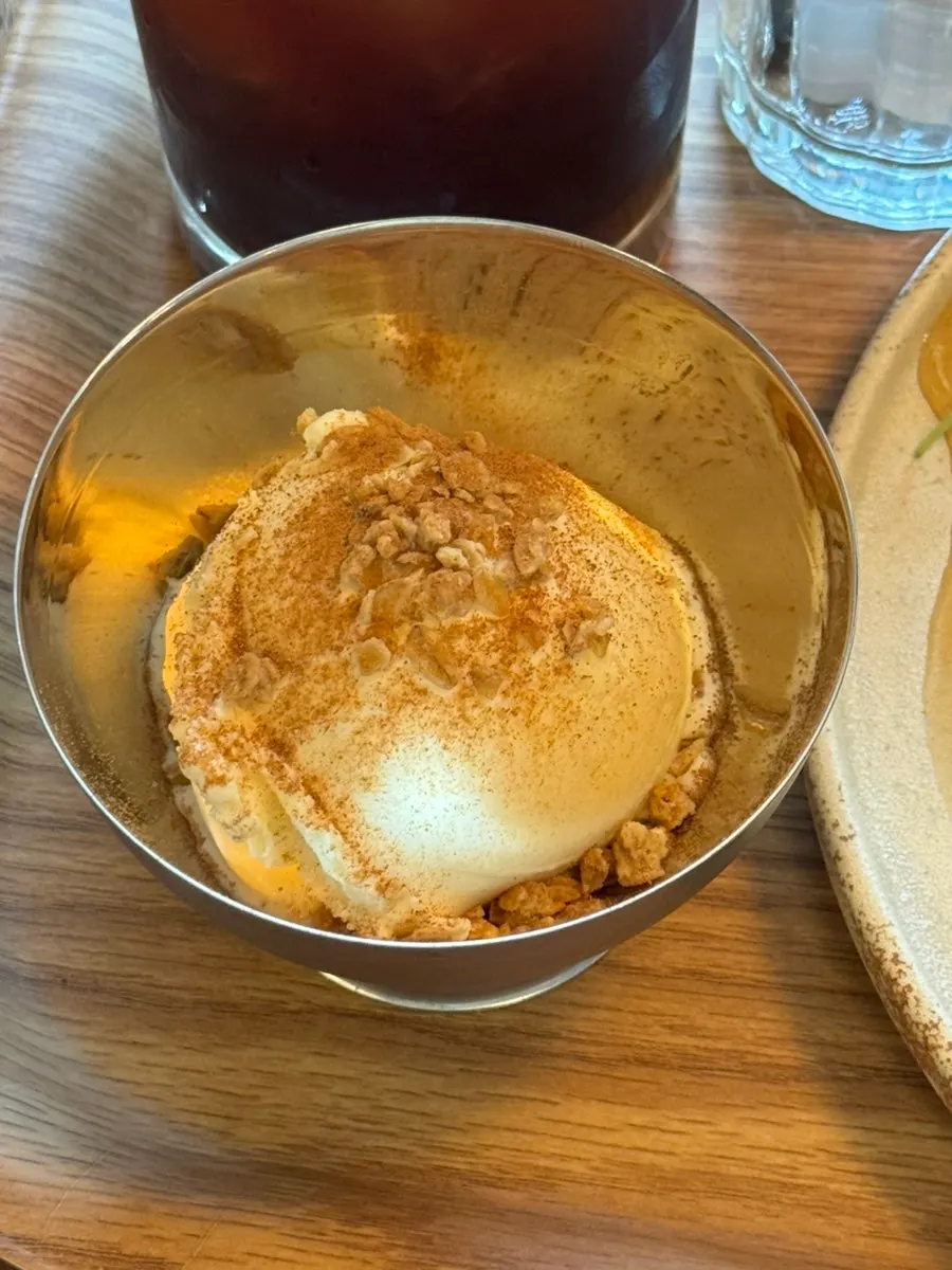 French toast served with ice cream