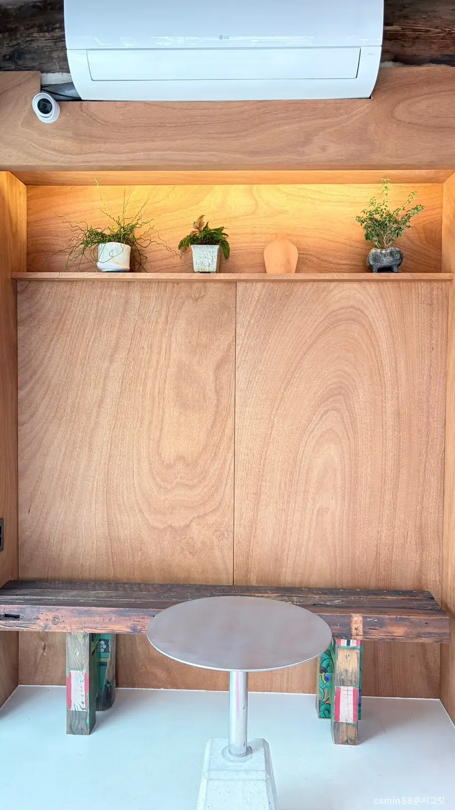 Small table seating near the entrance