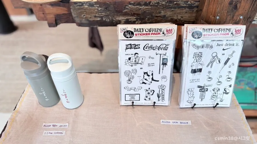 Display of Oldsse goods like tumblers and stickers
