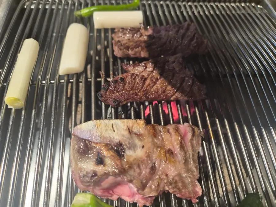 최상급 한우 생갈비의 마블링