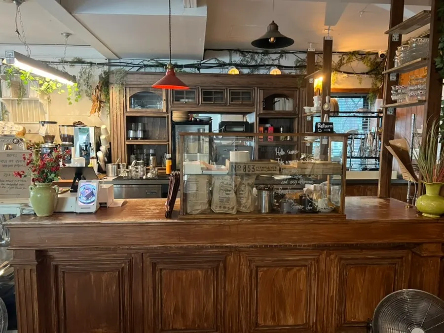 Full view of the first floor interior at Respire Bakery