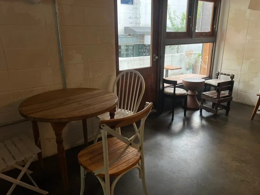 Interior decor details on the first floor of Respire Bakery