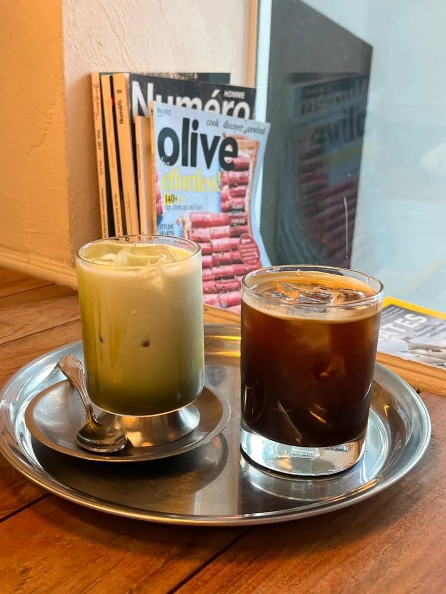 Americano and matcha latte
