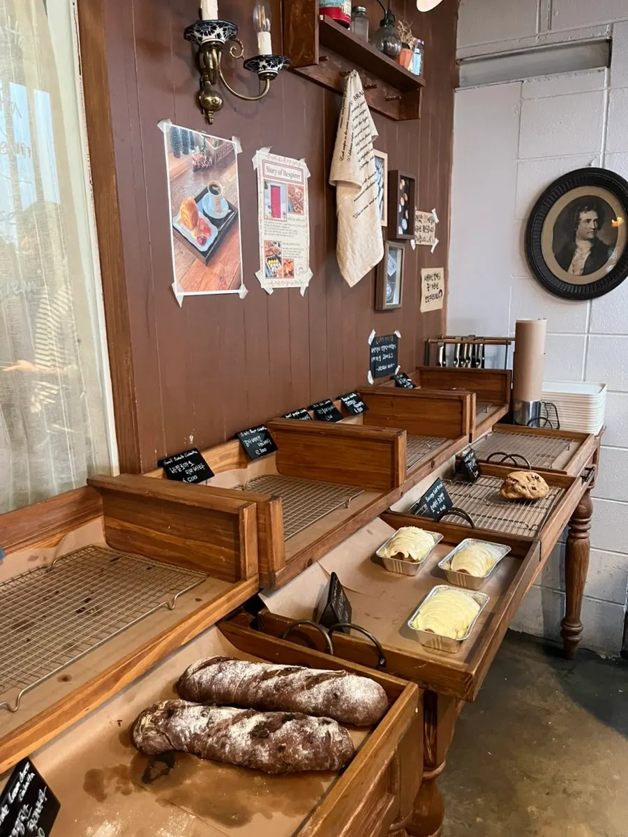 Bread display at Respire Bakery Cafe