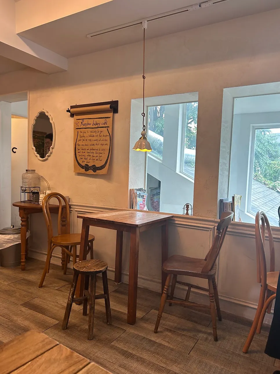 A café corner decorated with charming decor