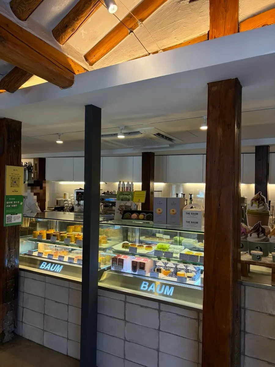 Baumkuchen desserts displayed in the showcase