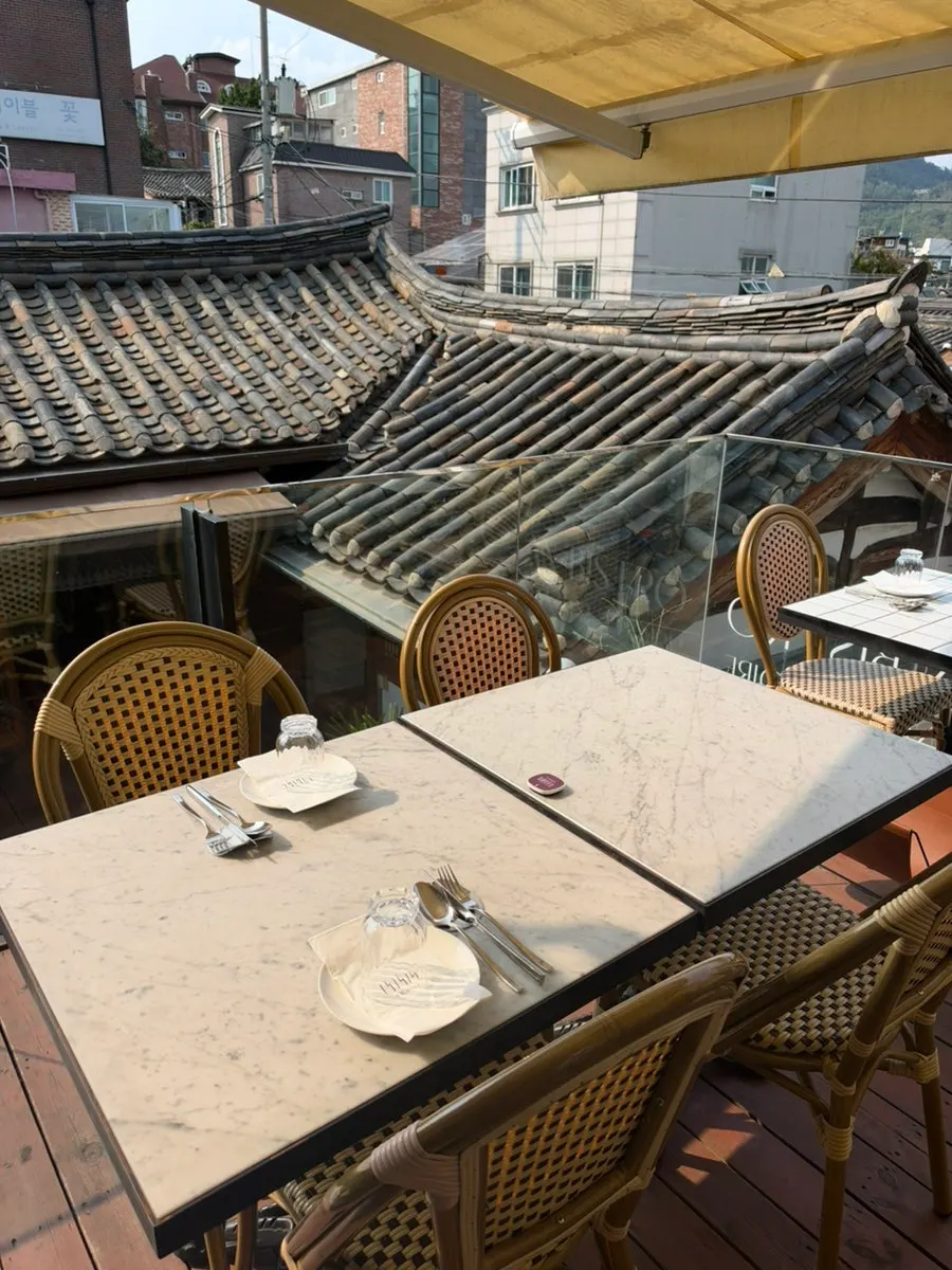 Terrace seating at Teen Seoul