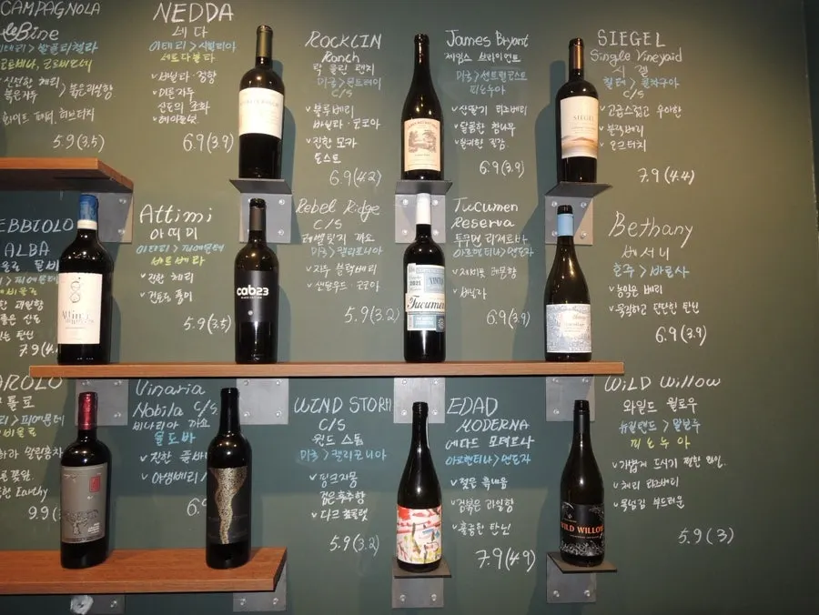 Wine information at the wine shop
