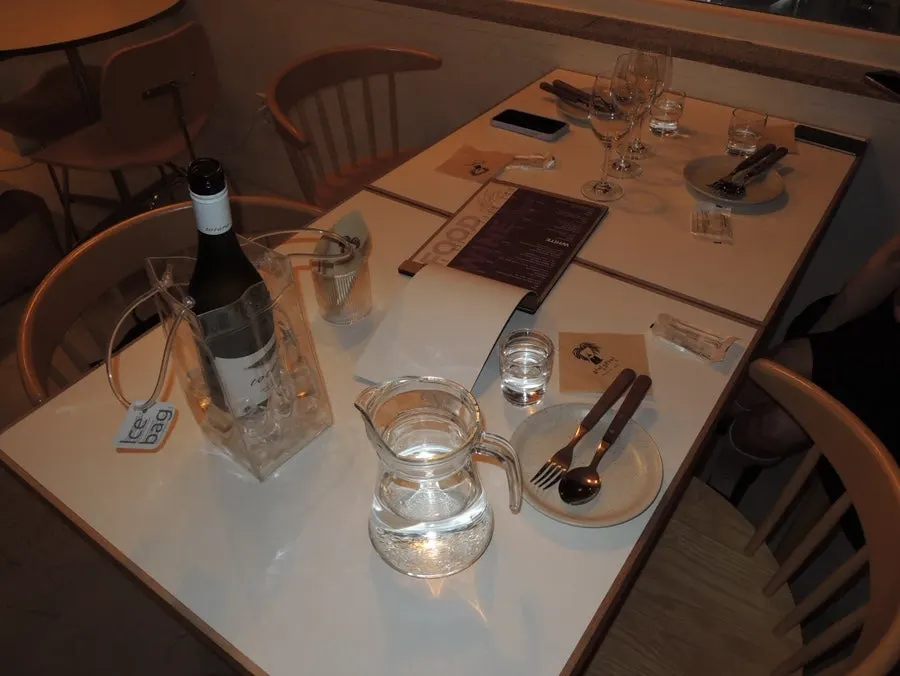Ordered wine being chilled