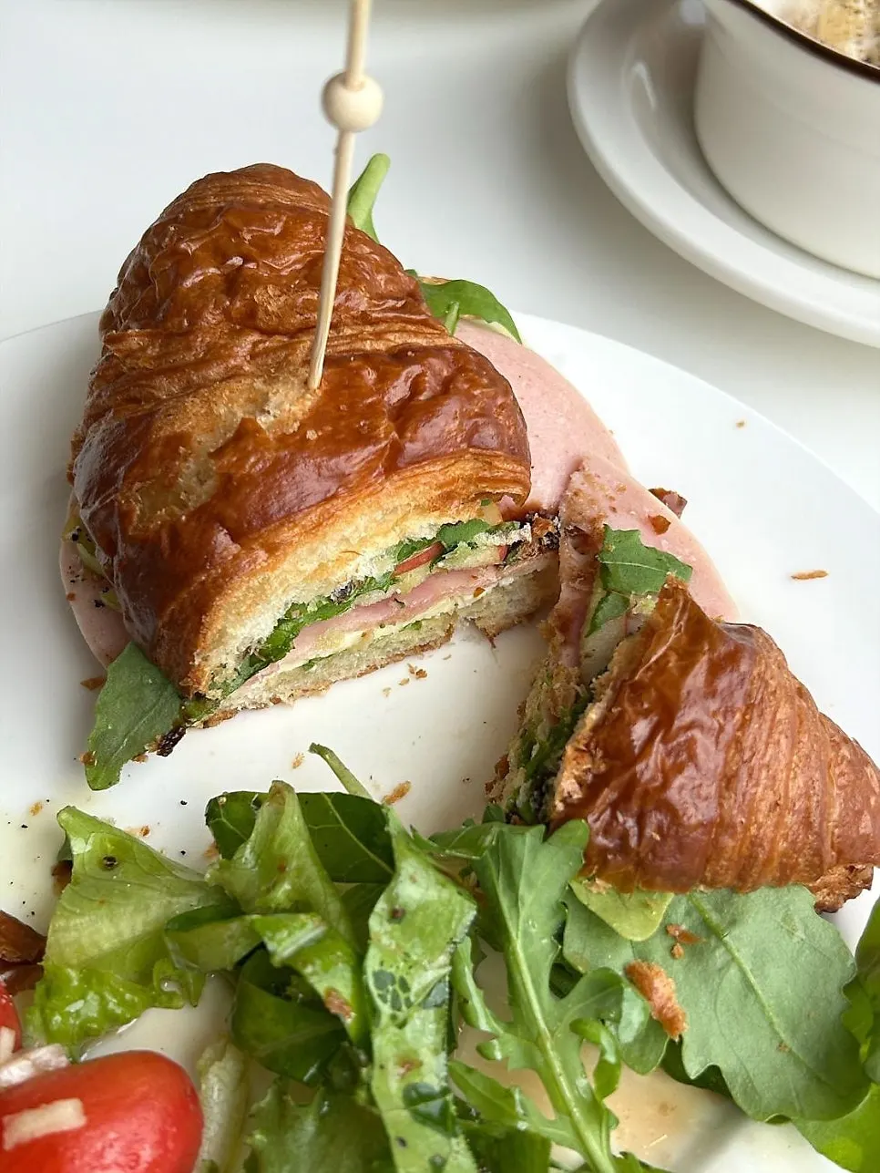 Crisp croissant sandwich