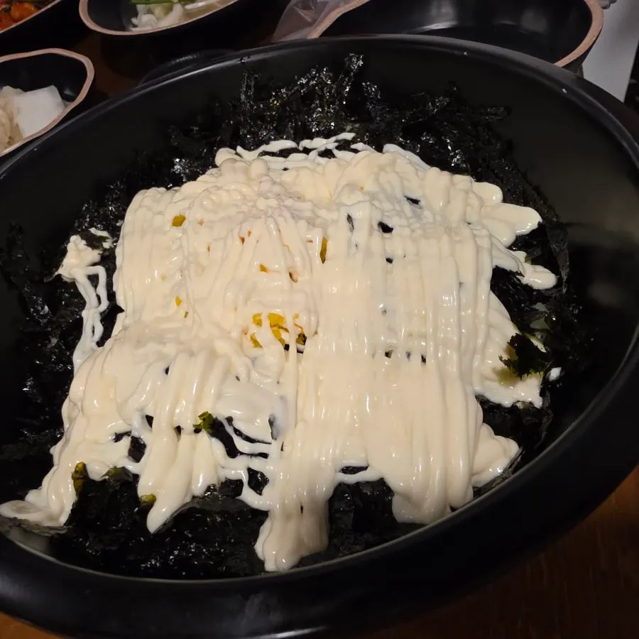 Rice ball set piled with ingredients
