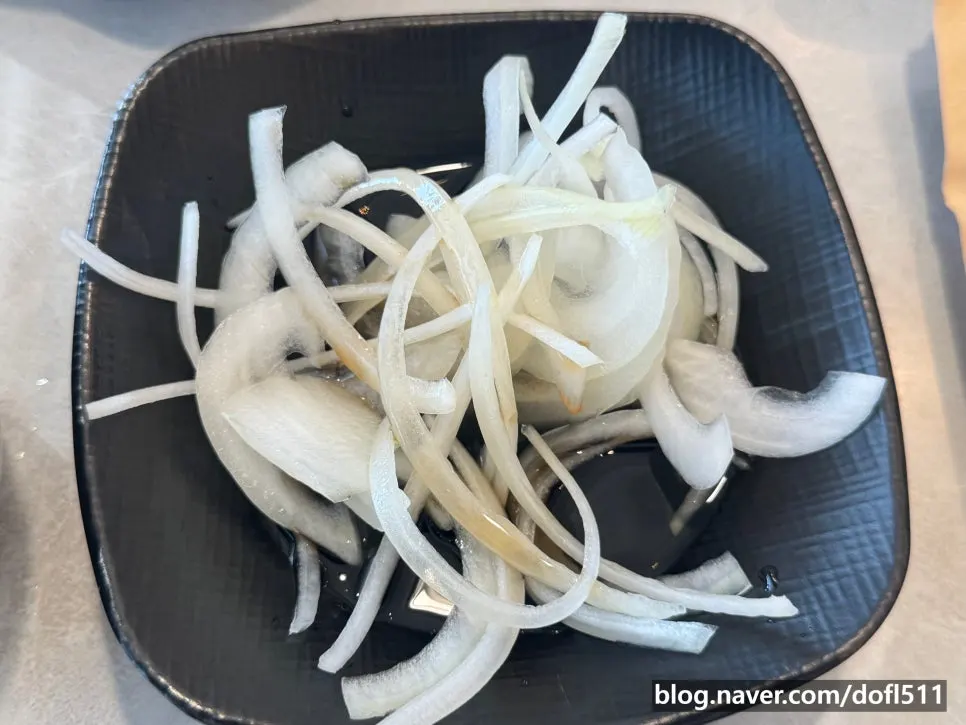 Soy-marinated onion served one per person