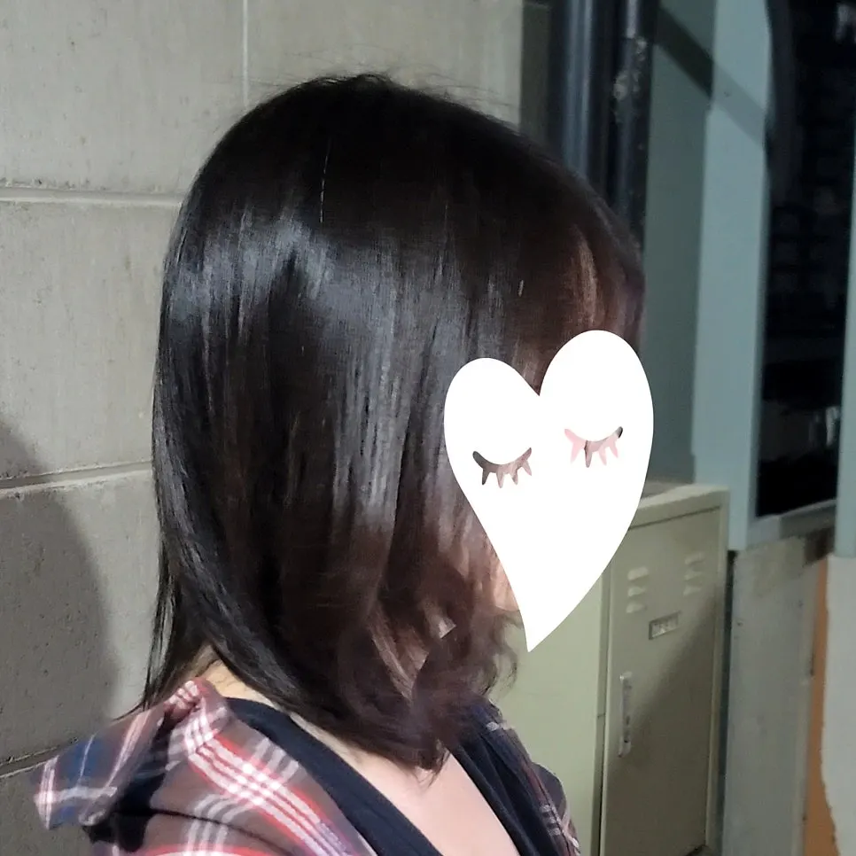 컬 관리 후 완성 중단발 스타일