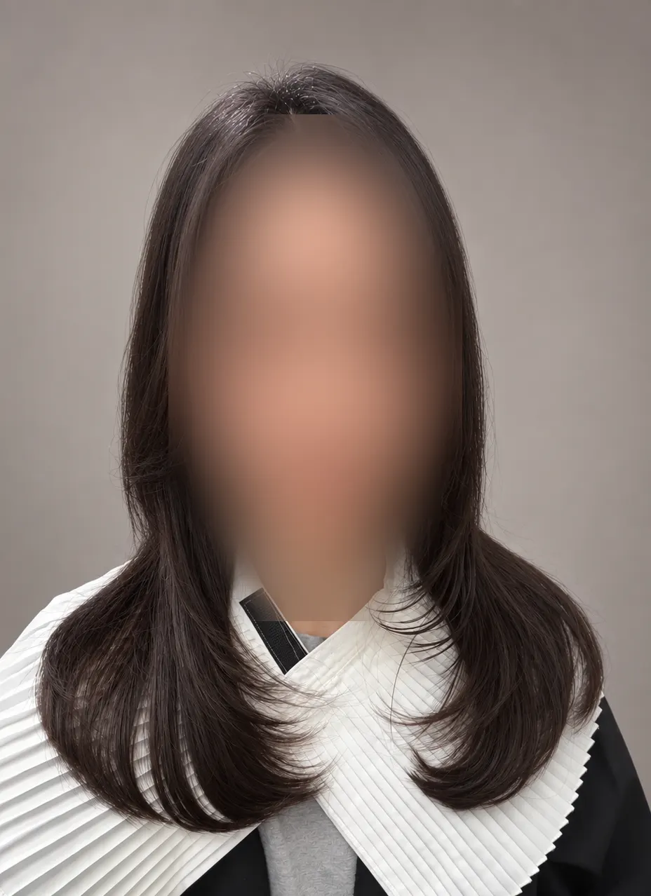 완성된 레이어드펌 전체 실루엣
