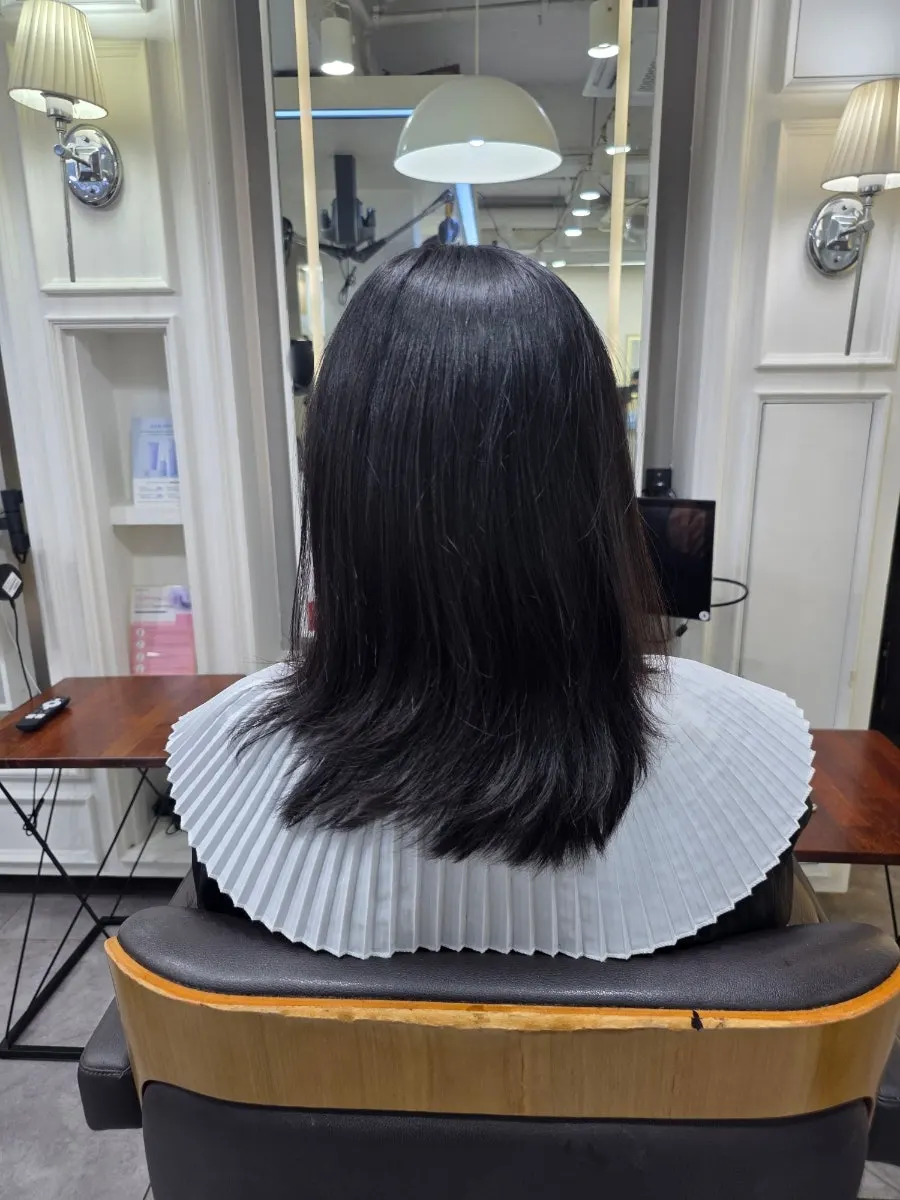 Before and after from bob to C-curl layers