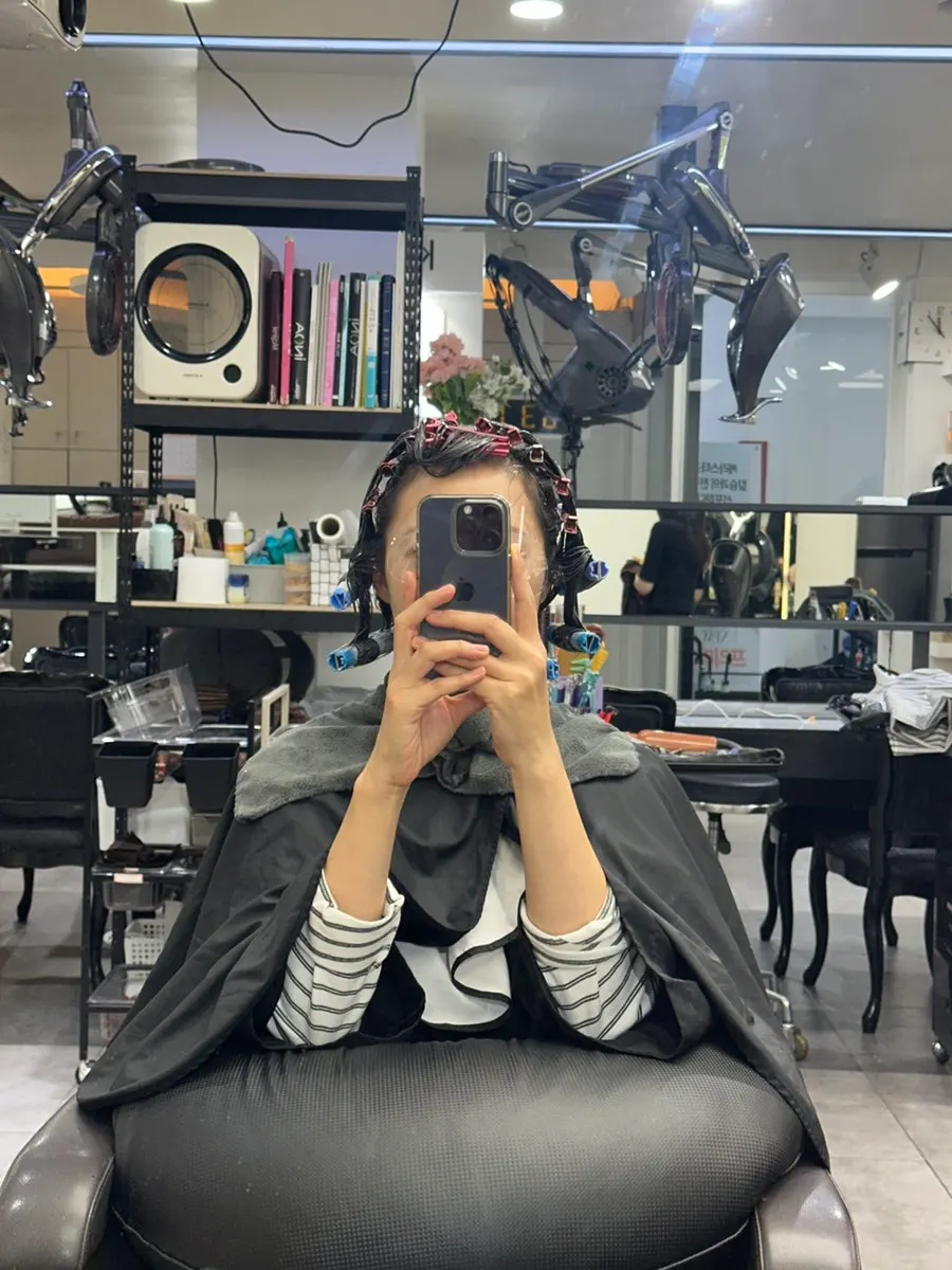 Hair lightened after the layered cut