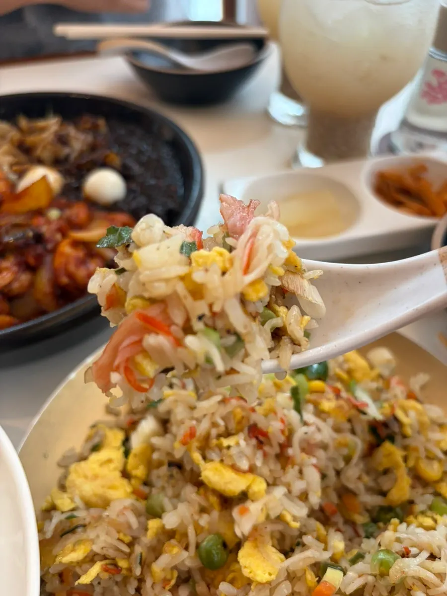 A spoonful of smoky, wok-hei fried rice