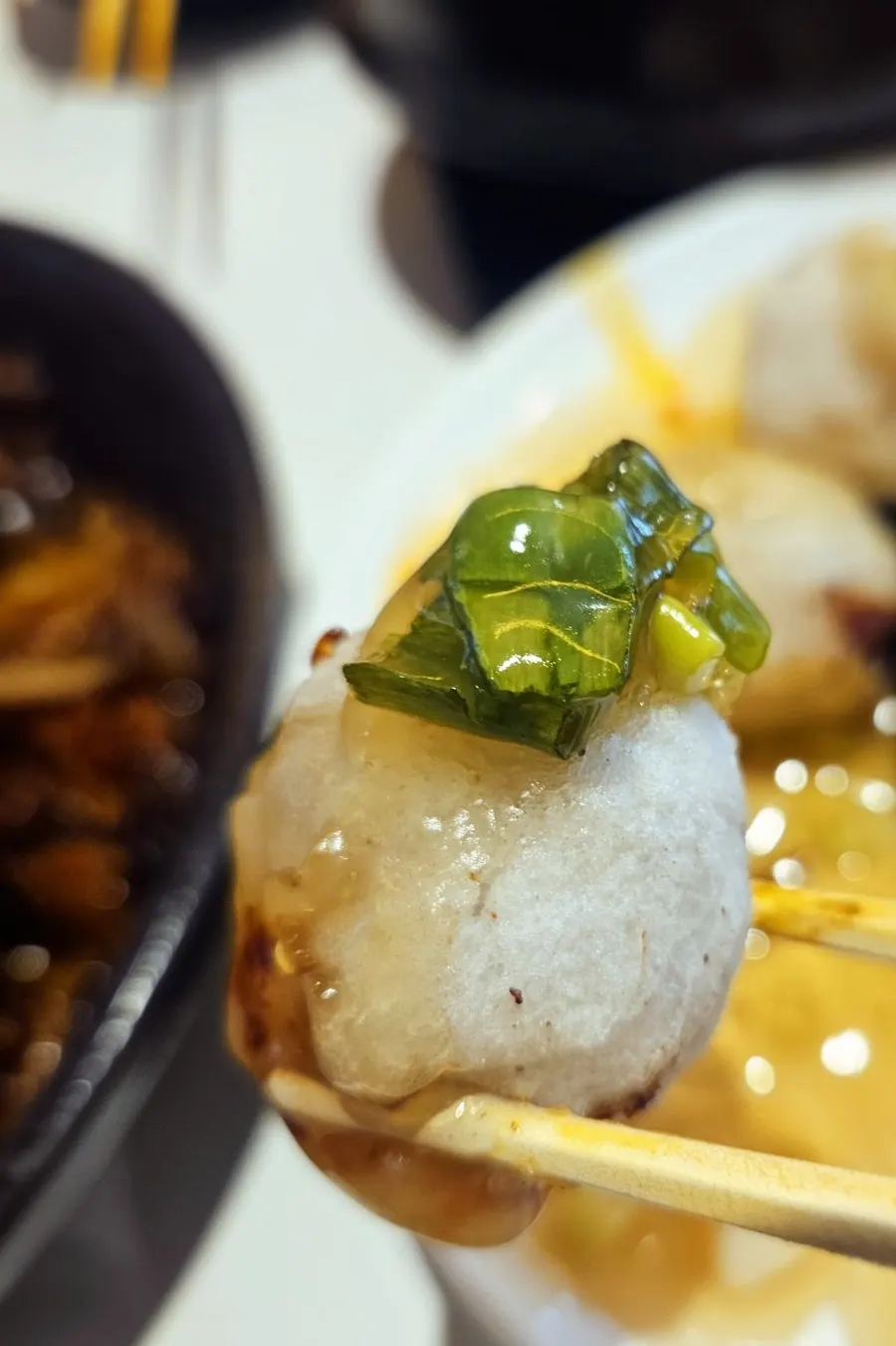 Sweet and sour pork with jocheong sauce and scallion