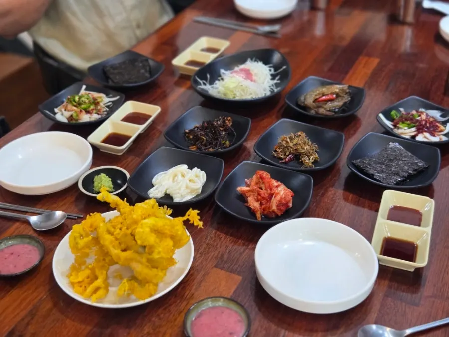 Braised cutlassfish set table spread