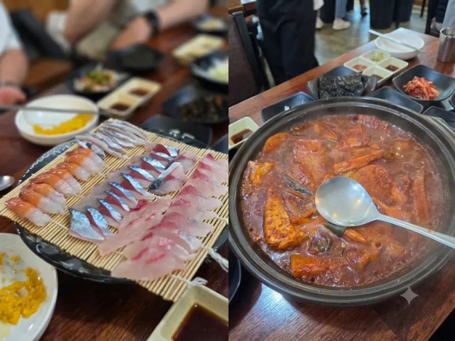 Tamra Hansang Jeju Korean meal spread