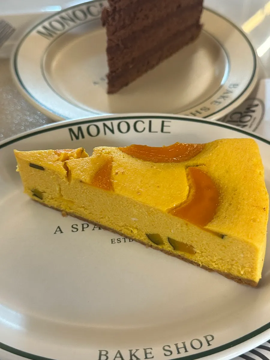 Sweet pumpkin cheesecake at Monocle Jeju