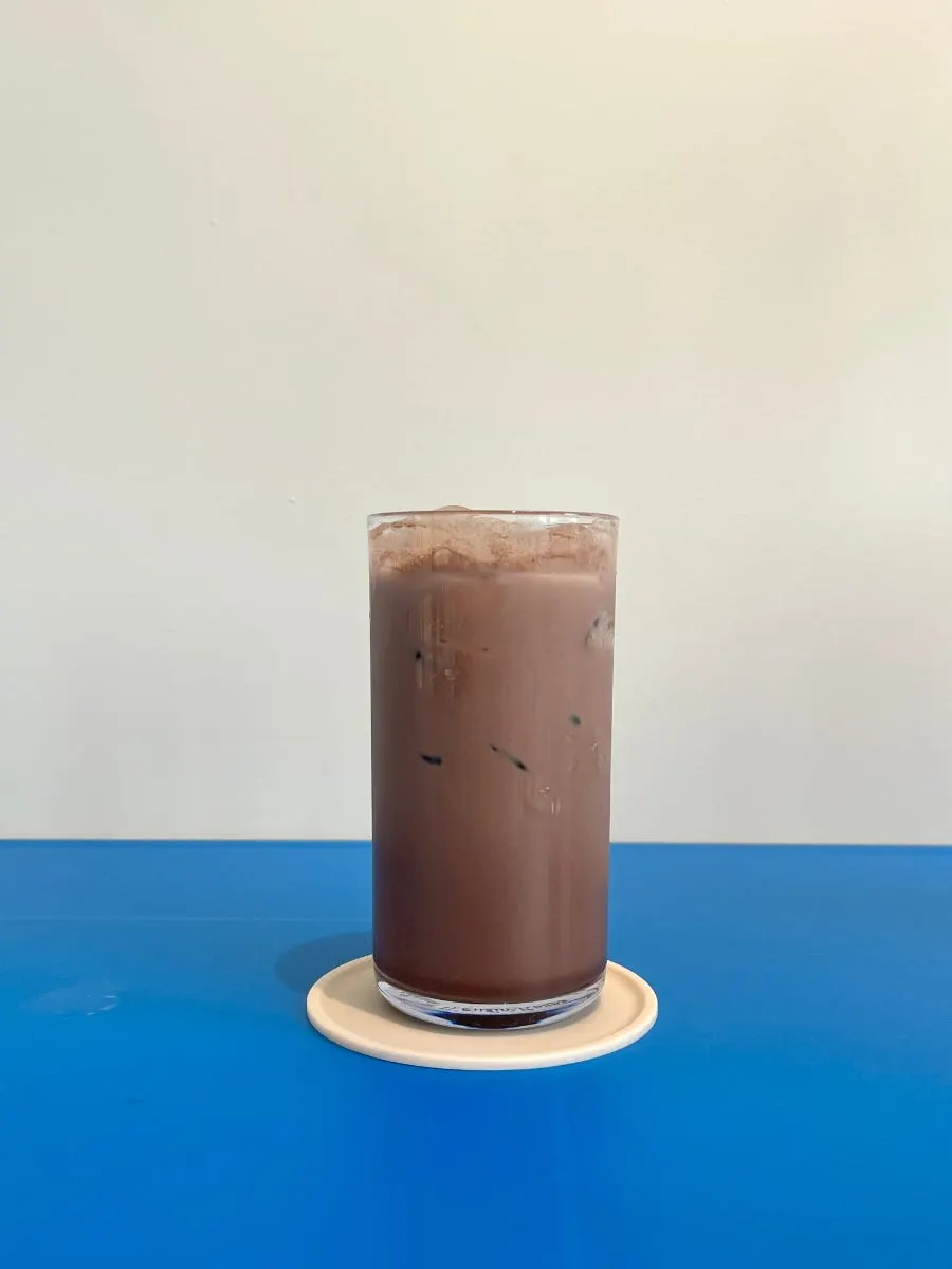 Chocolate latte ordered by our son