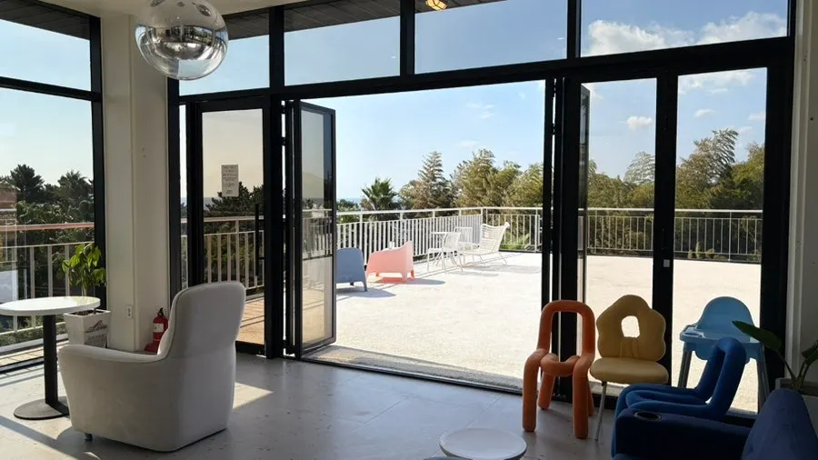 Panoramic ocean view from the café