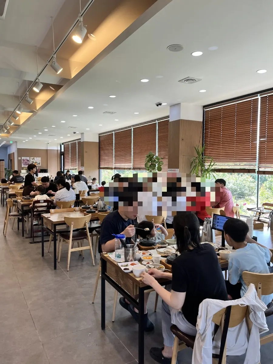 Restaurant interior with morning guests