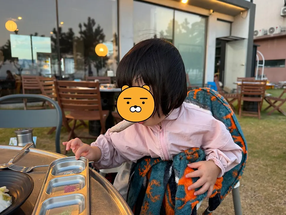 Baby chair set up inside Jeju Healing Dwaeji