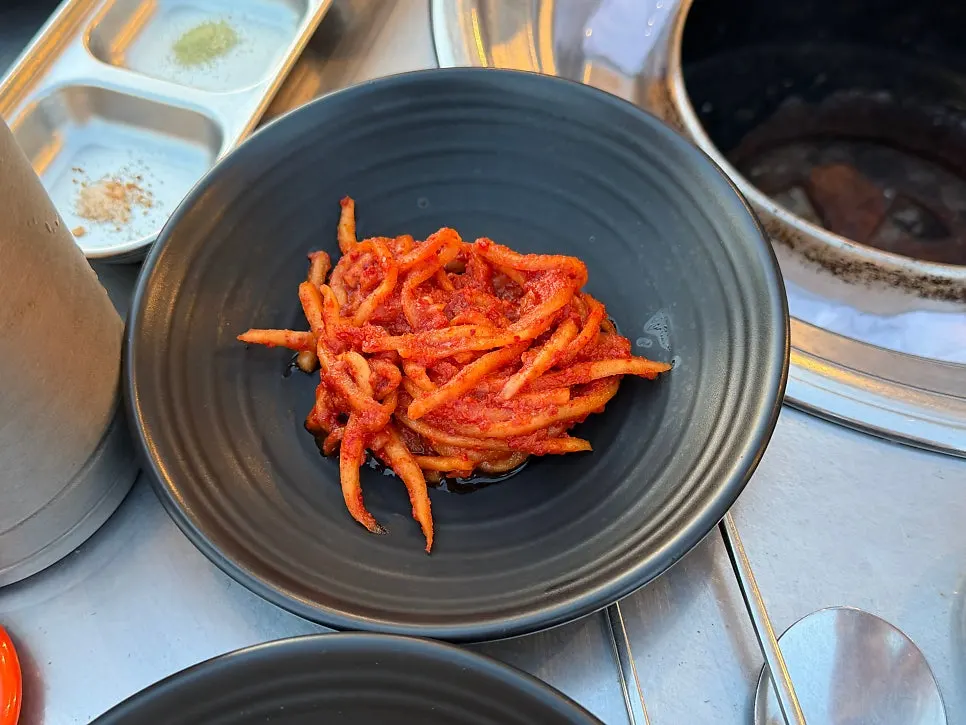 Side dish spread set out at the outdoor table