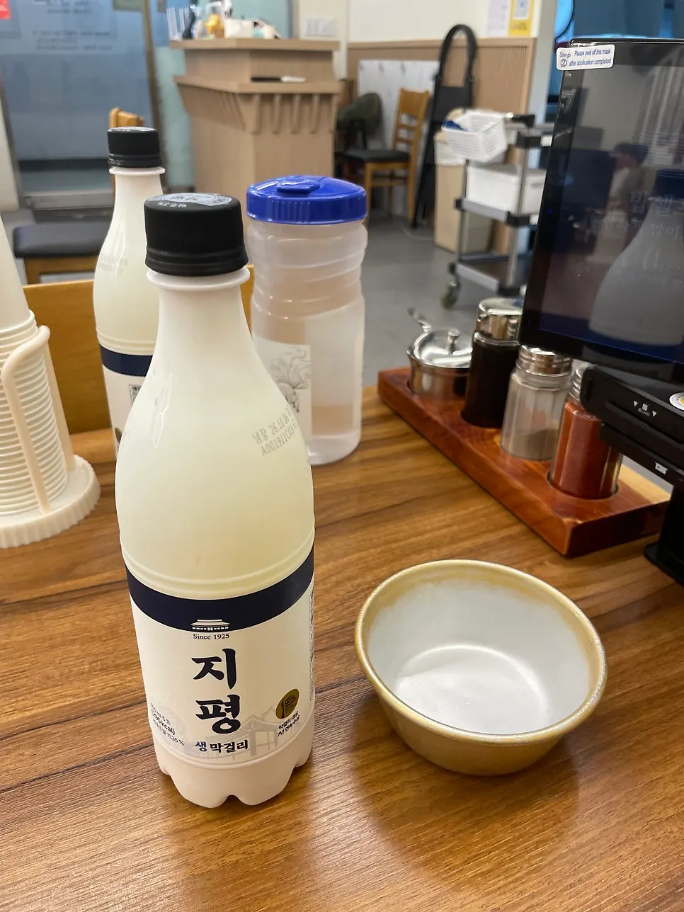 Makgeolli set on a table for one
