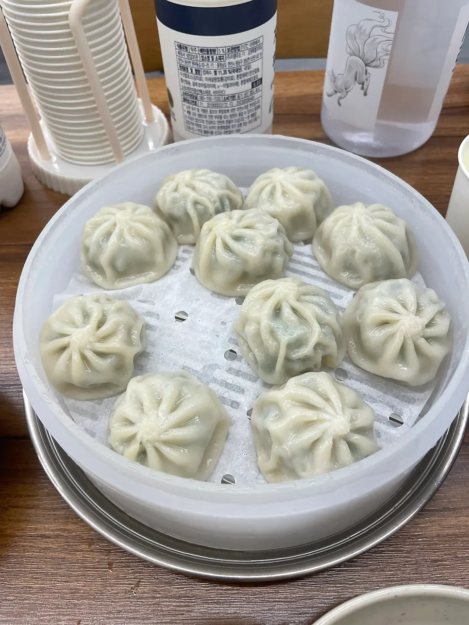 Freshly served Gangnam Gyoja gyoza dumplings