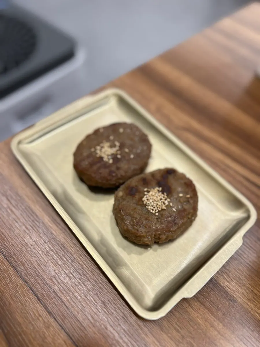 Close-up of the thick perilla sujebi dough pieces