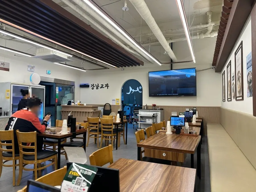 Interior seating and walkway view