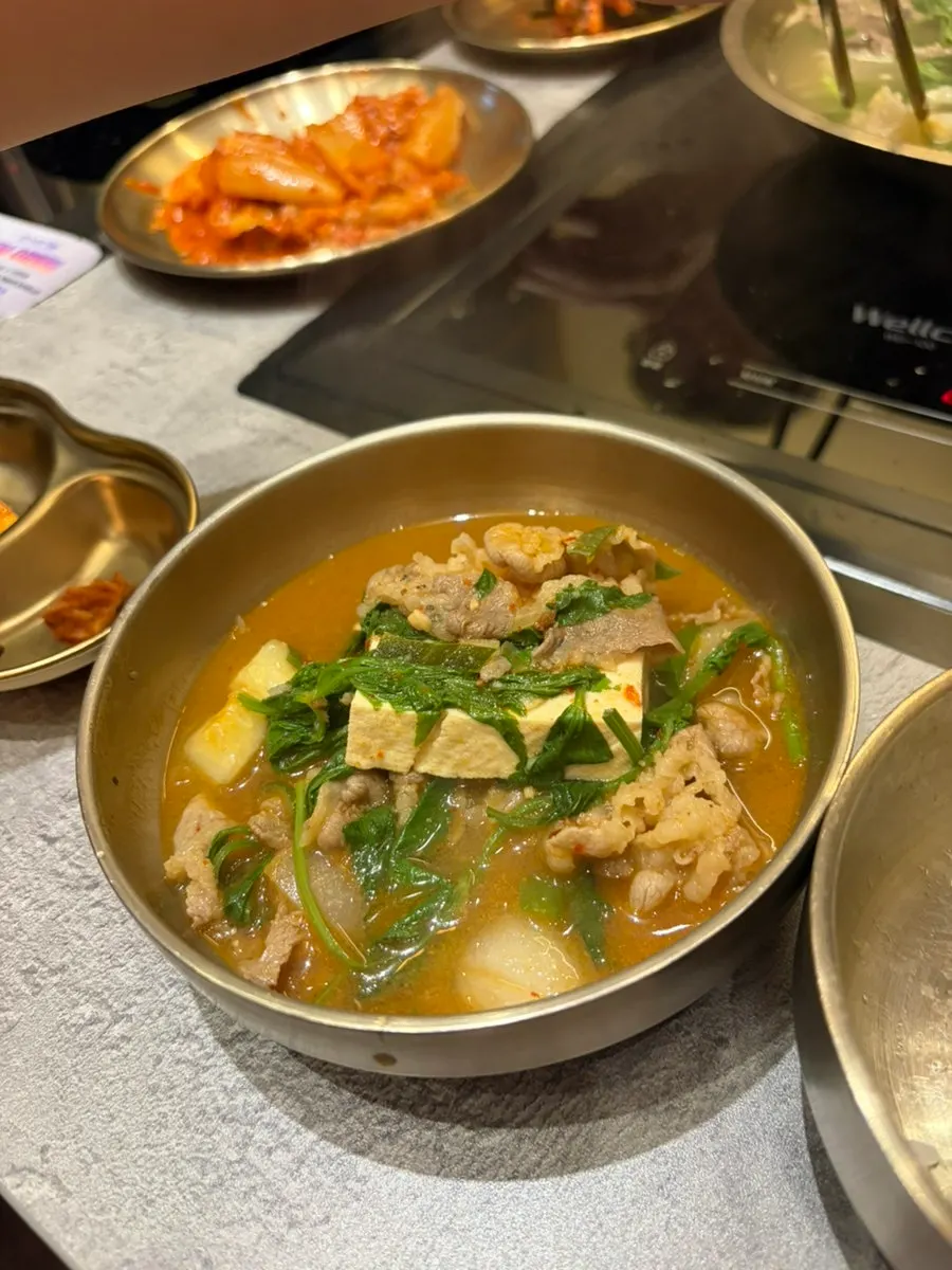 소고기삼겹 된장전골 한 그릇