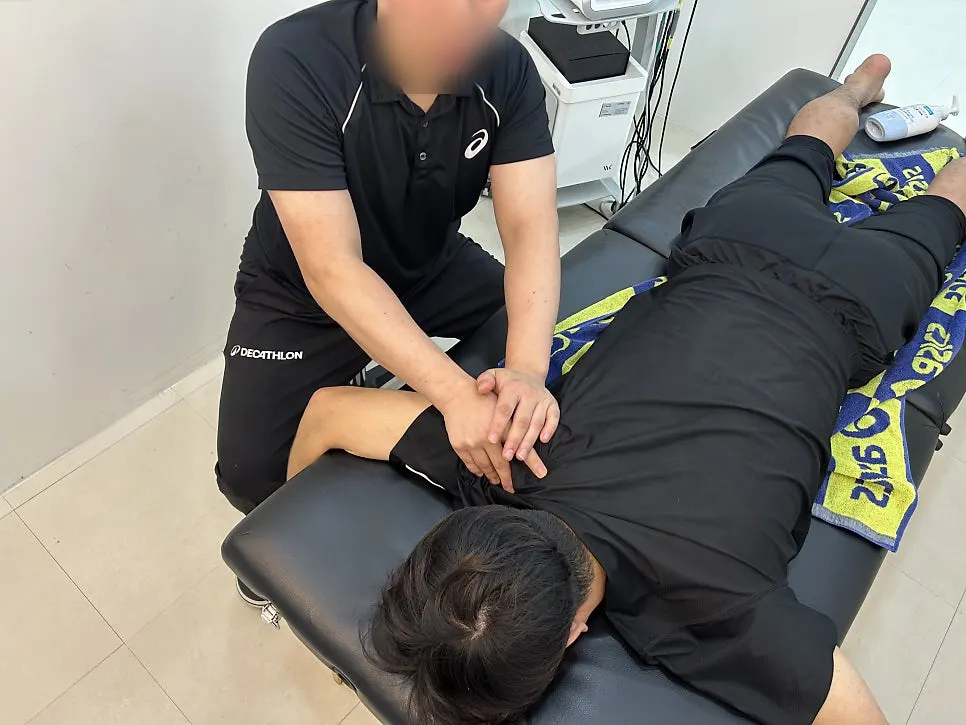 종아리 다음 진행한 어깨 컨디셔닝