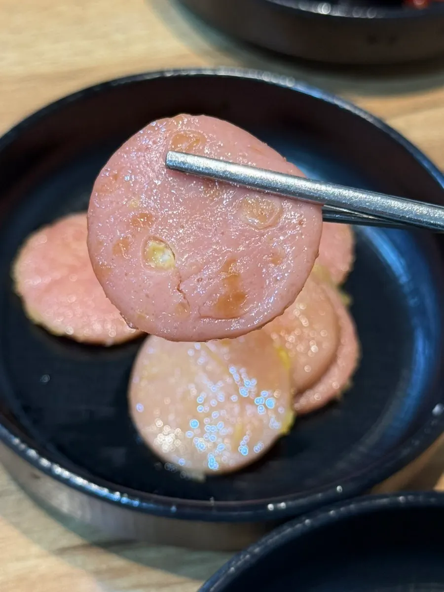 Egg-battered fried sausage side dish