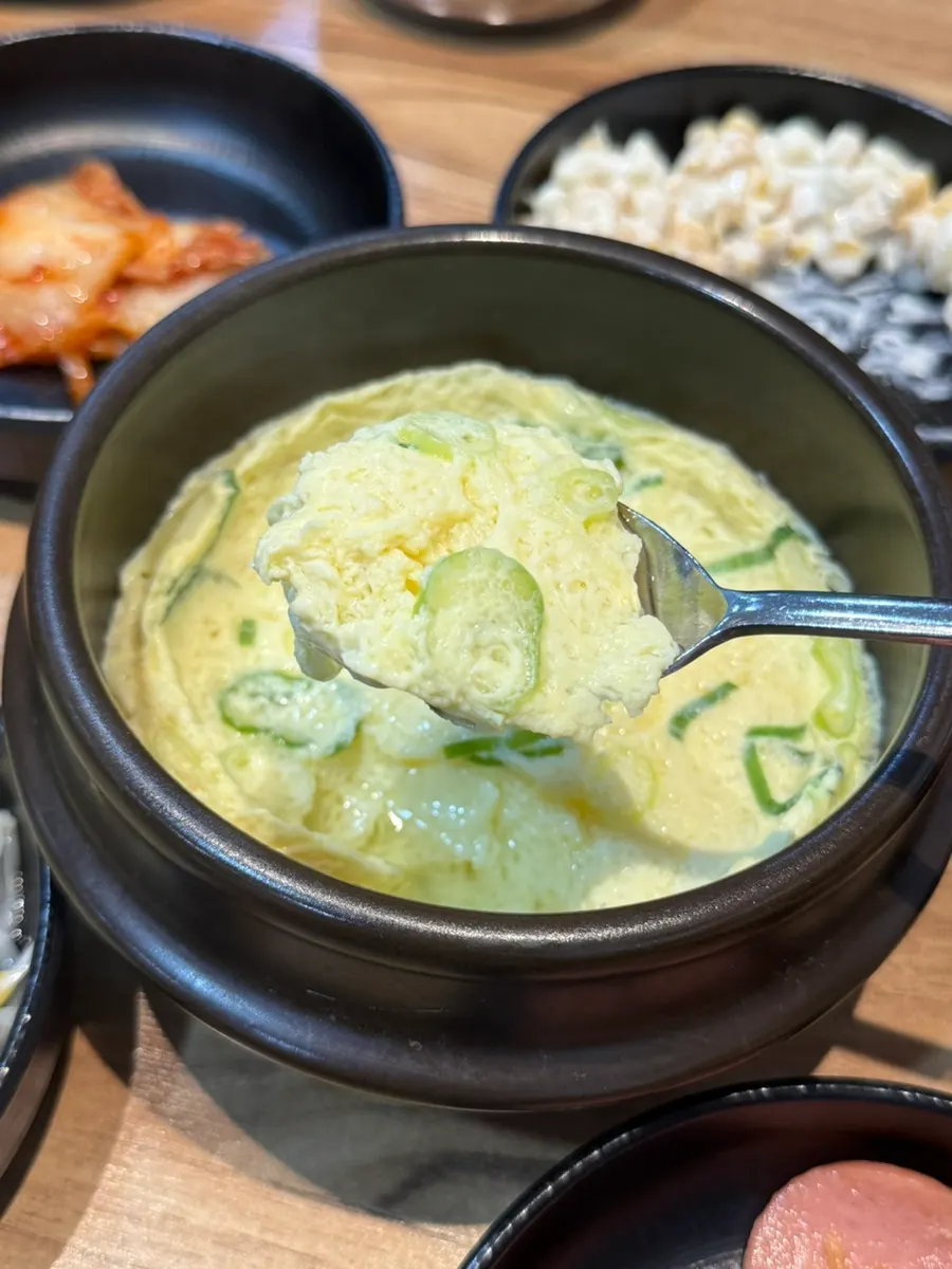 Soft steamed egg custard served free