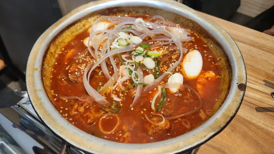 Pork galbijjim for two with rice cake and glass noodles