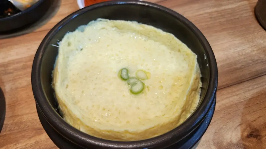 Steamed egg served alongside the spicy galbijjim