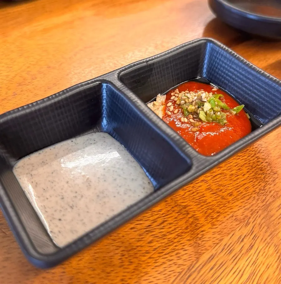 Close-up of Jongjong Yukhoe side dishes