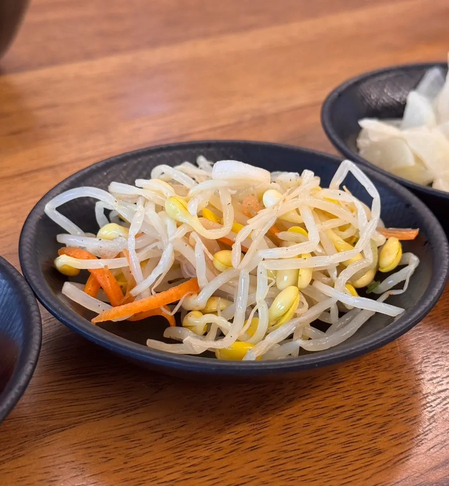 Galbitang served with a bowl of rice