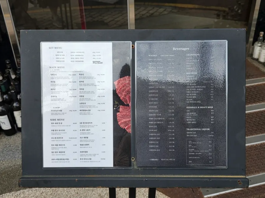 Outdoor menu display