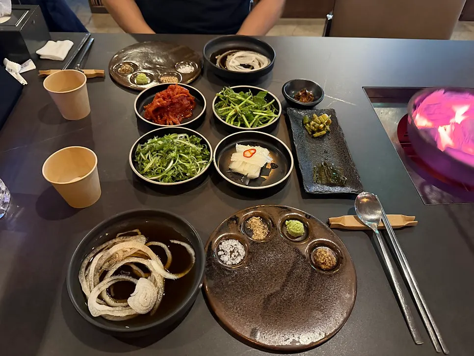 Charcoal brazier set on the table