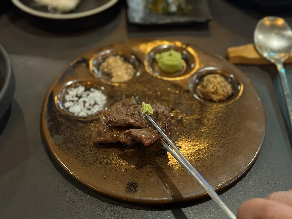 Close-up of a grilled piece of sirloin