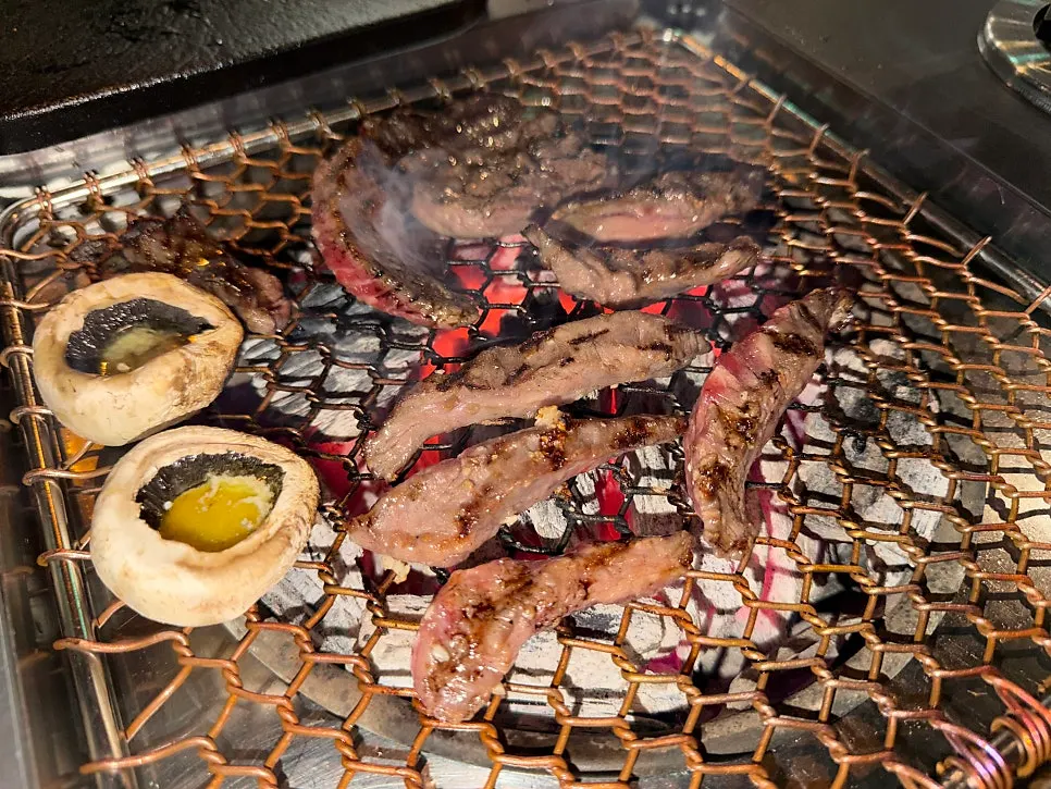 Seasoned rib finger served with rice and side dishes
