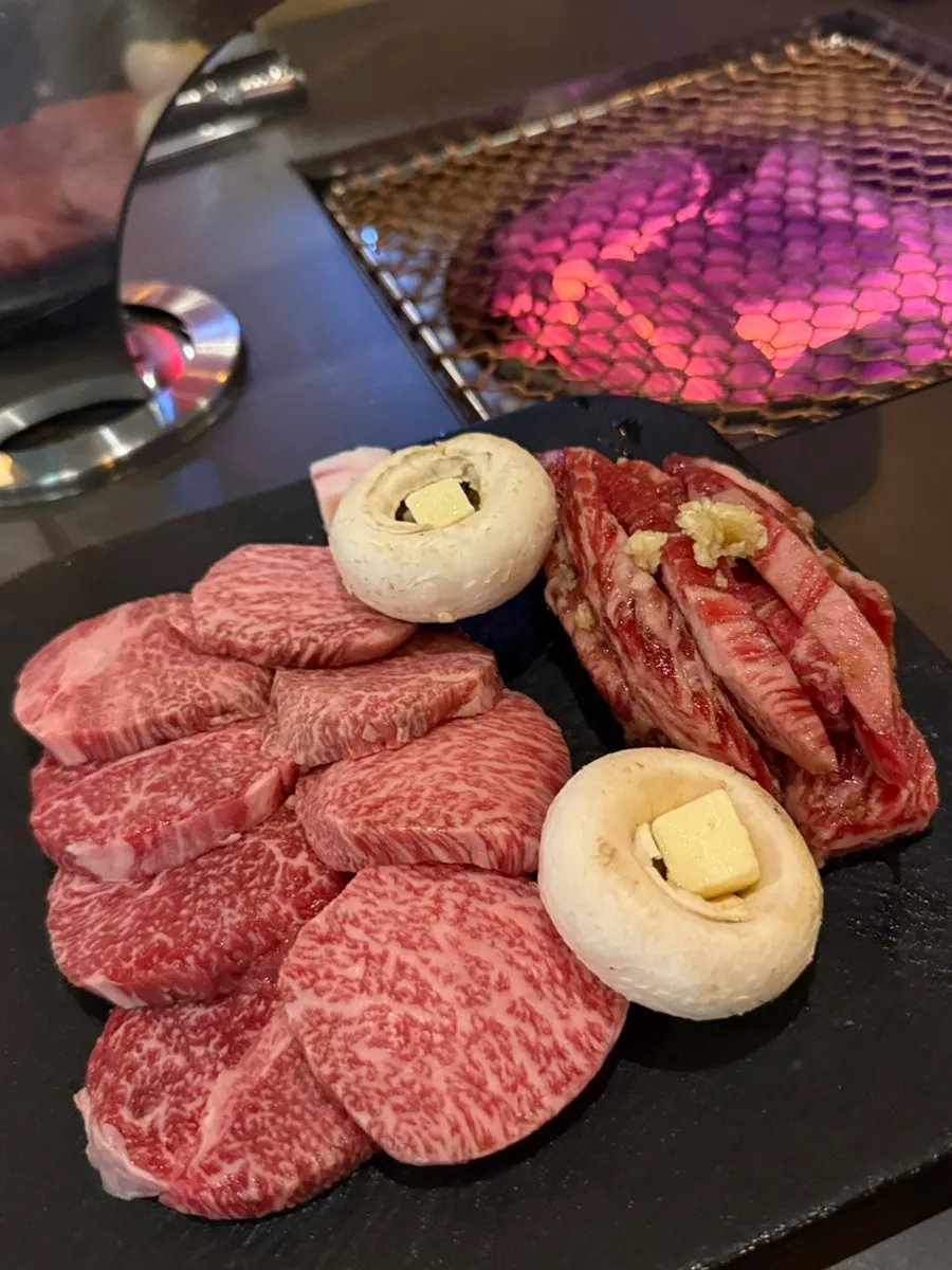 Thick-cut beef showing rich marbling