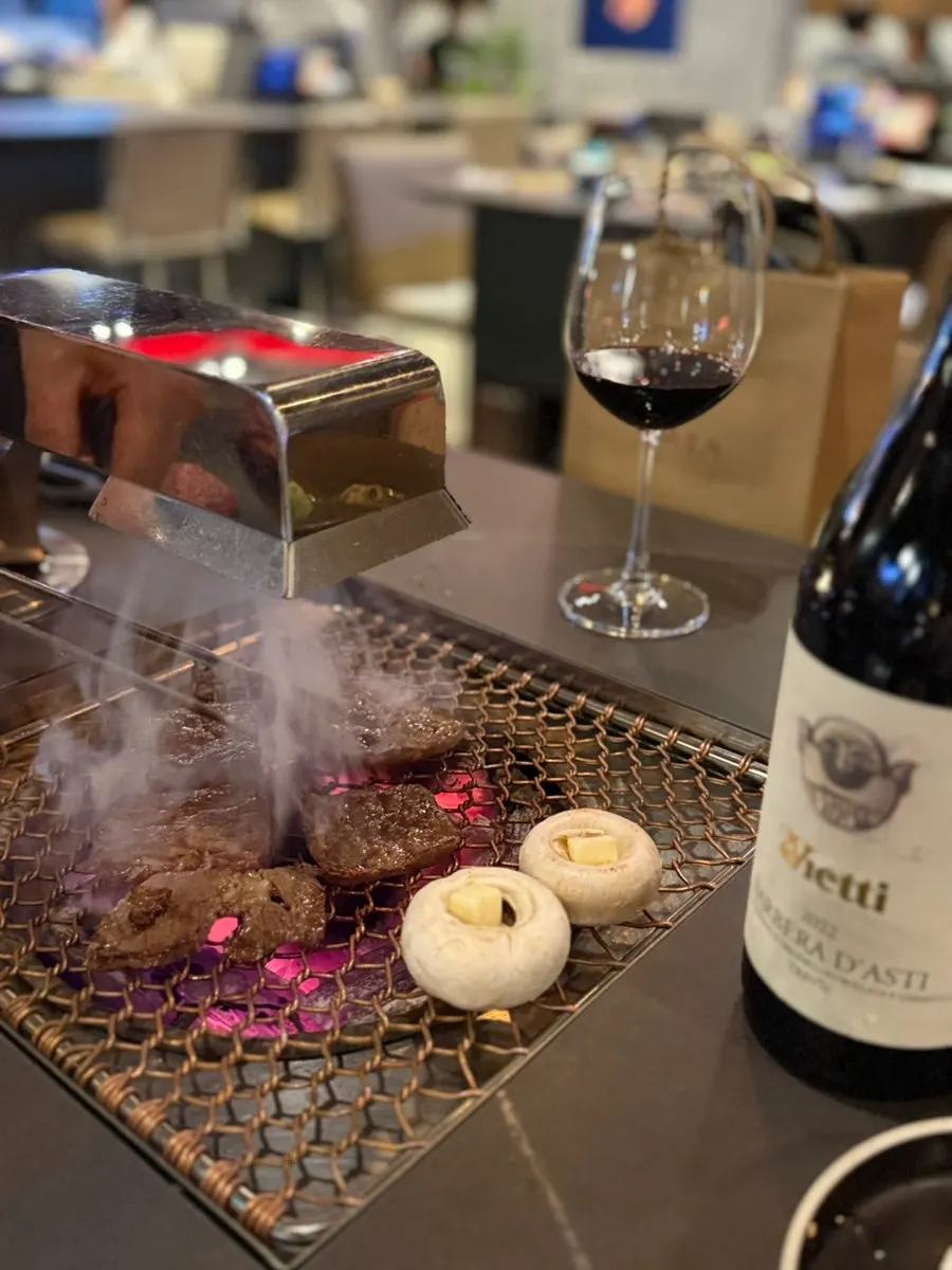 Bottle of red wine brought in under the corkage-free policy