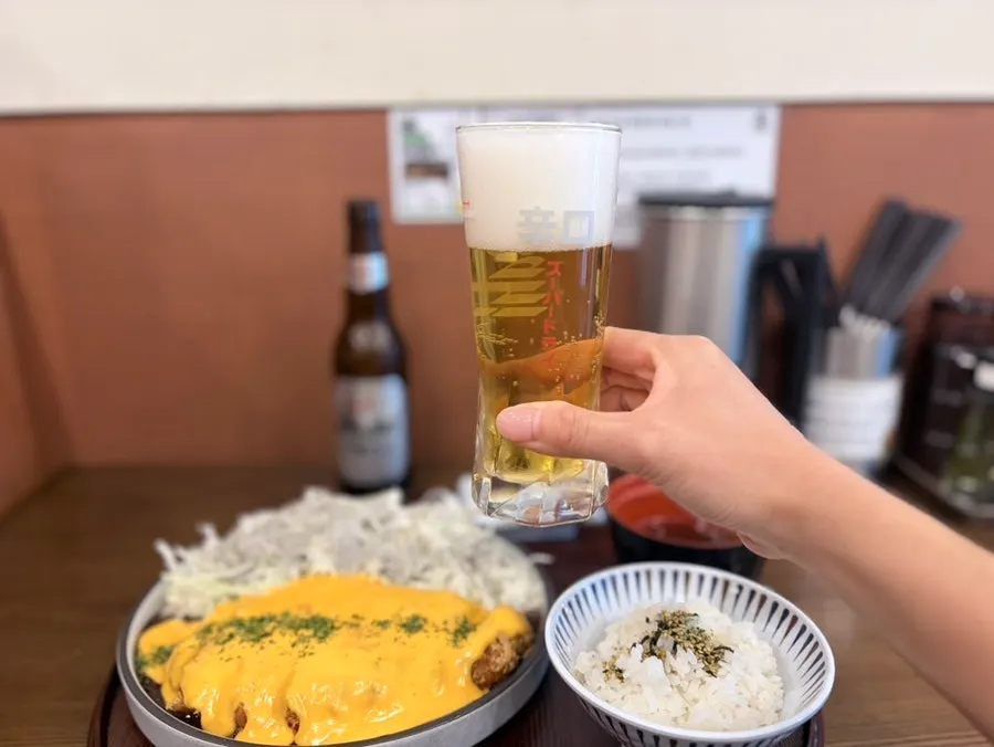 Order of tonkatsu and Asahi beer